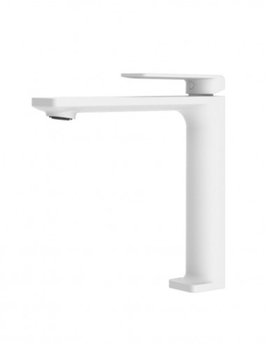 Grifería de lavabo extra alto blanco mate