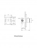 Croquis Empotrable ducha cromo - Universal GME