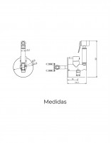 Bidé empotrado a pared redondo titanio modelo Round de GME medidas