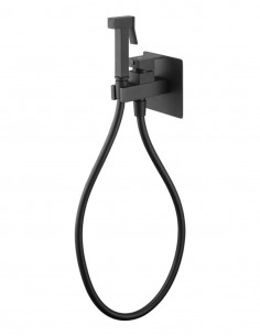 Grifo cuadrado para bidé negro mate empotrado a pared - Orion de GME 2