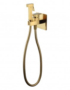 Grifería cuadrada de bidé oro cepillado empotrado a pared - Orion de GME 2