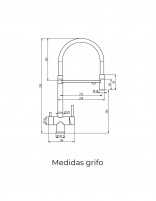 Croquis de Grifería acero de cocina extraíble - Osmosis de GME