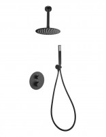 Ducha empotrada termostática a techo negra modelo  Piamonte de Imex