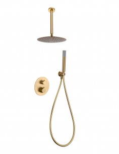Ducha empotrada termostática a techo oro modelo Piamonte de Imex
