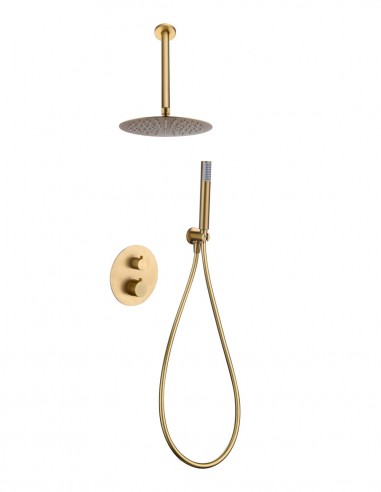 Ducha empotrada termostática a techo oro modelo Piamonte de Imex