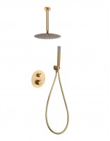 Ducha empotrada termostática a techo oro modelo Piamonte de Imex
