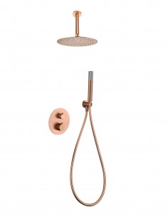 Ducha empotrada termostática a techo oro modelo Piamonte de Imex 2