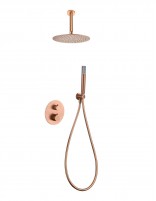 Ducha empotrada termostática a techo oro rosa modelo Piamonte de Imex