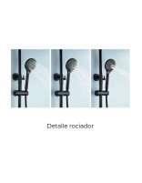 Barra de ducha termostática negro mate  modelo ECO KENT de IMEX detalle rociador