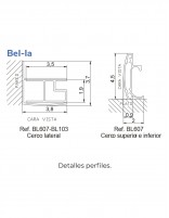 Mampara Bella Kassandra detalle perfil