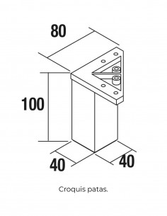 Juego de 4 patas negras -... 2