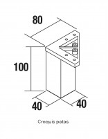 Juego de 4 patas negras croquis