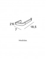 Toallero bidet sin tapa cromo modelo Luxor de Manillons Torrent medidas