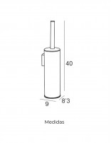 Escobillero baño cromo de pared modelo Luxor de Manillons Torrent medidas