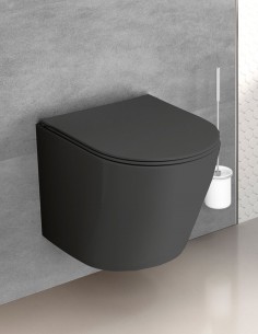 WC colgado pared negro mate modelo Purple