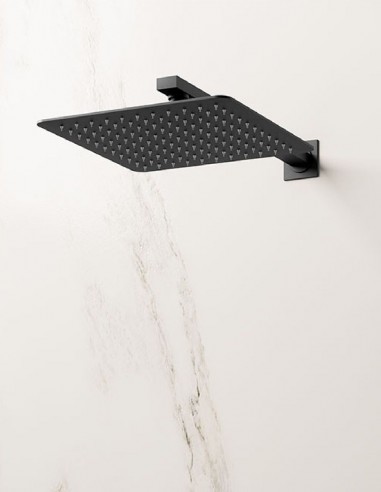 Rociador 30 cm empotrado - a pared cuadrado negro de GME