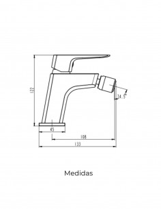 Grifo para bidé en latón titanio modelo Marriot de GME 2