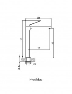 Grifería en latón cromado de lavabo alto modelo Tarsio de GME 2