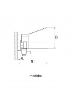 Cuerpo grifería en latón cromado de bañera modelo Tarsio de GME 2