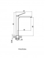 Grifería de lavabo alto acabado negro mate modelo Tarsio de GME