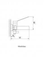 Monomando para bañera en negro mate modelo Tarsio de GME medidas