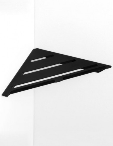 Repisa metálica de ducha esquina negra