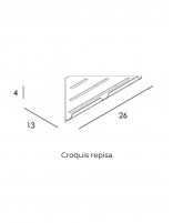 Repisa metálica de ducha esquina croquis