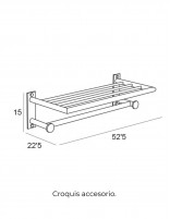 Toallero repisa con perchas dorado croquis