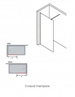Mampara bañera blanca croquis