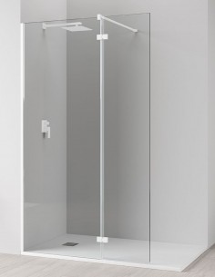 Mampara blanca fija y abatible modelo ON OFF de Bathplus