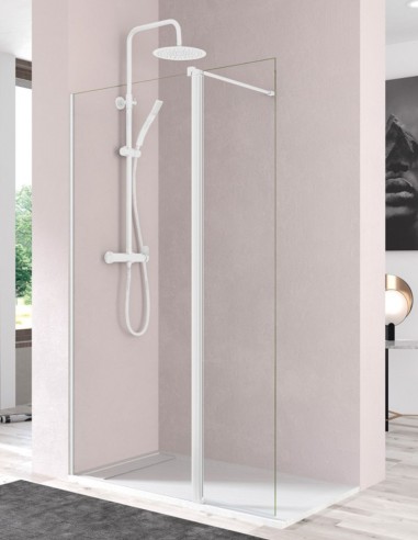 Mampara blanca fijo y abatible modelo DENIS de Bathplus