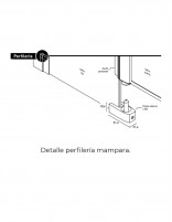 Mampara blanca fijo y abatible detalle perfilería