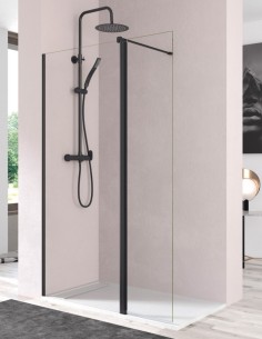 Mampara negra fijo y abatible DENIS de Bathplus