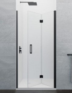 Mampara para ducha plegable Negra modelo GLASS de GME