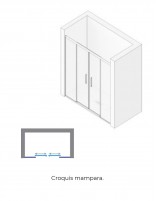 Mampara ducha fijos más correderas negro croquis