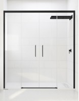 Mampara ducha fijos más correderas negro modelo VEGA de Seviban