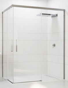 Mampara ducha angular fijos más correderas modelo ALTAIR de Seviban