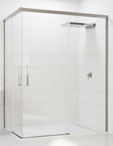 Mampara ducha angular fijos más correderas modelo ALTAIR de Seviban