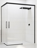 Mampara ducha angular fijos más correderas negra modelo ALTAIR de Seviban