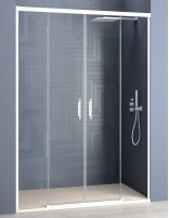 Mampara de ducha 2 puertas correderas + 2 fijas modelo JAZZ blanca
