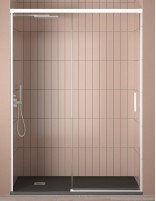 Mampara de aluminio - blanco modelo JAZZ de 1 fijo y 1 corredera