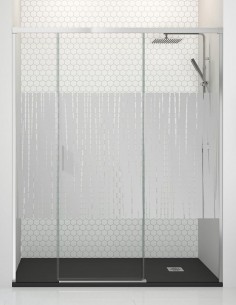 Mampara ducha corredera central modelo Jazz cromo 2