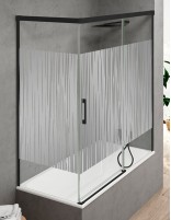 Mampara para bañera negra decorado