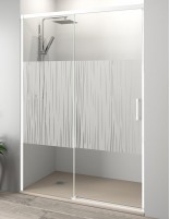 Mampara de aluminio - blanco decorada