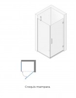 Mampara abatible angular croquis