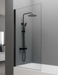 Mampara bañera negra abatible modelo OPEN BLACK de GME
