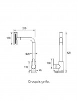 Grifo cocina cuatro funciones croquis