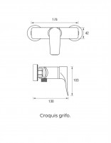 Grifo para ducha croquis