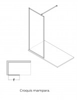 Mampara fija marco blanco croquis