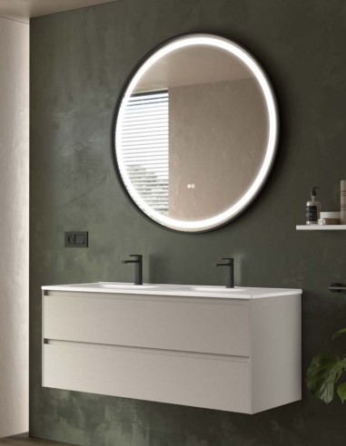 Mueble de baño sin patas 2 senos moka mate